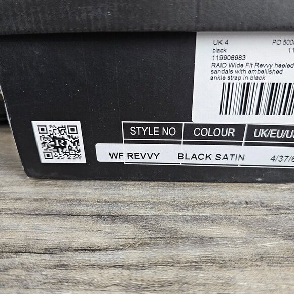 RAID Revvy Embellished Chain Ankle Strap Black Heeled Sandal - Picture 12 of 13